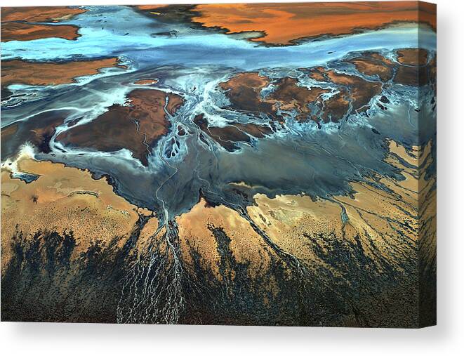 Usa Canvas Print featuring the photograph California Aerial - The Desert From Above by Tanja Ghirardini