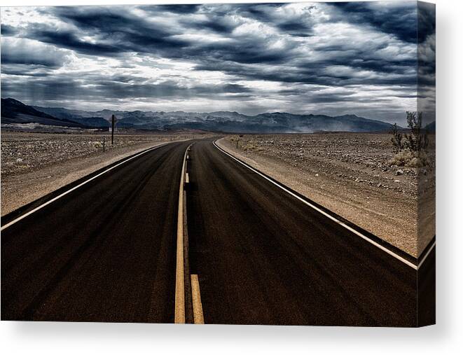 Tranquility Canvas Print featuring the photograph California State Route 190 Through by Audun Bakke Andersen