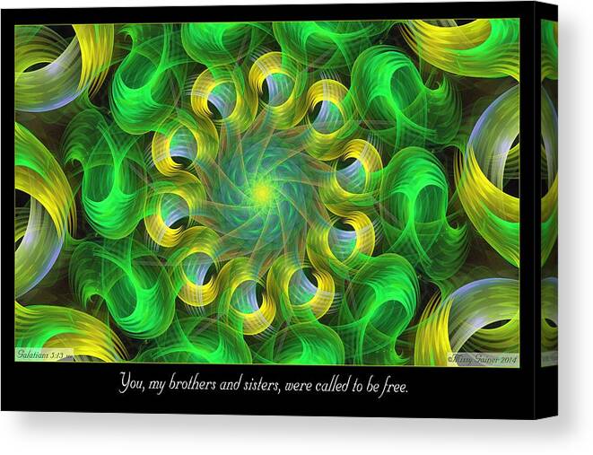 Fractal Canvas Print featuring the digital art Called To Be Free by Missy Gainer