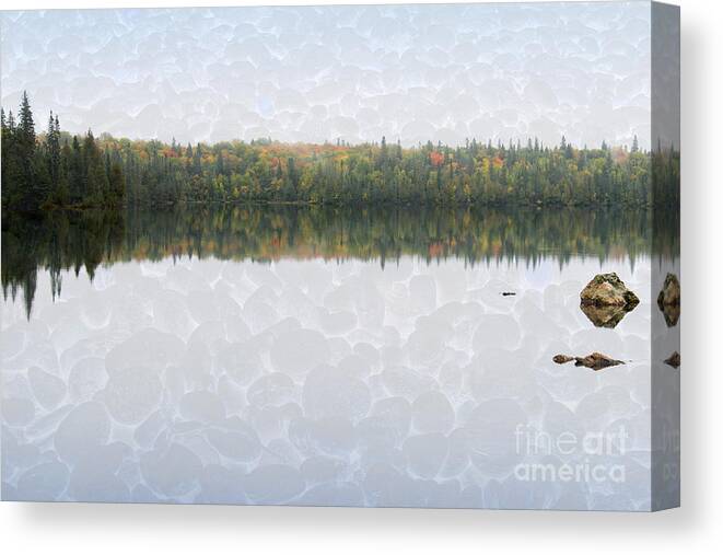 Lake Canvas Print featuring the photograph Calm lake on North Shore of Lake Superior by Les Palenik