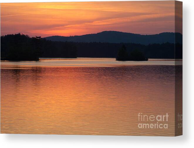Lake Canvas Print featuring the photograph Calm Sunset by Ray Konopaske