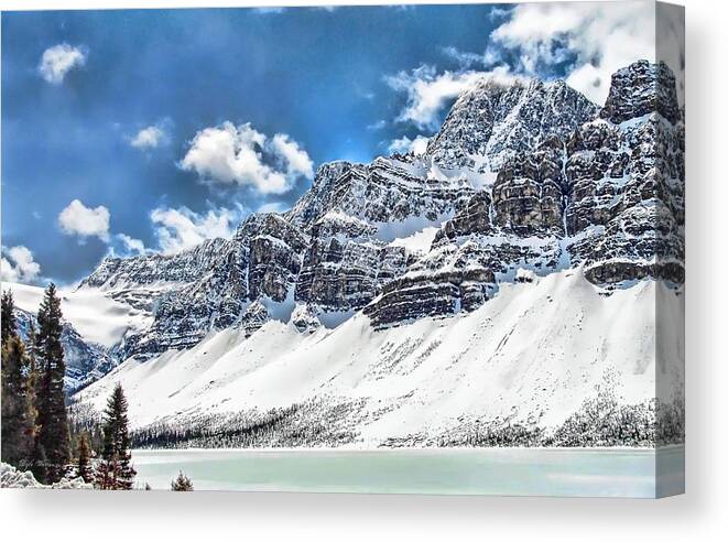 Mountain Canvas Print featuring the photograph Canada's Bow Lake by Dyle  Warren