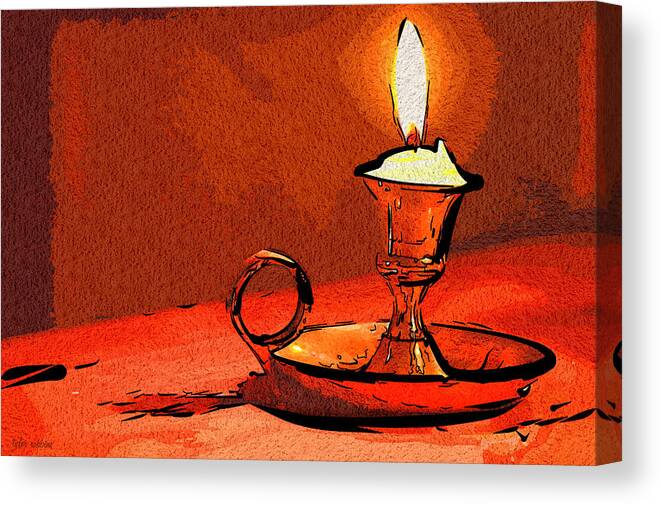 Candle Canvas Print featuring the painting Candle Lamp by Tyler Robbins