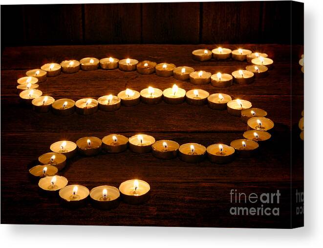 Zen Canvas Print featuring the photograph Candle Path by Olivier Le Queinec