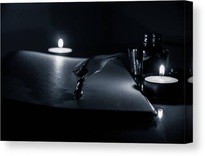 Pen Canvas Print featuring the photograph Candlelight by AM FineArtPrints