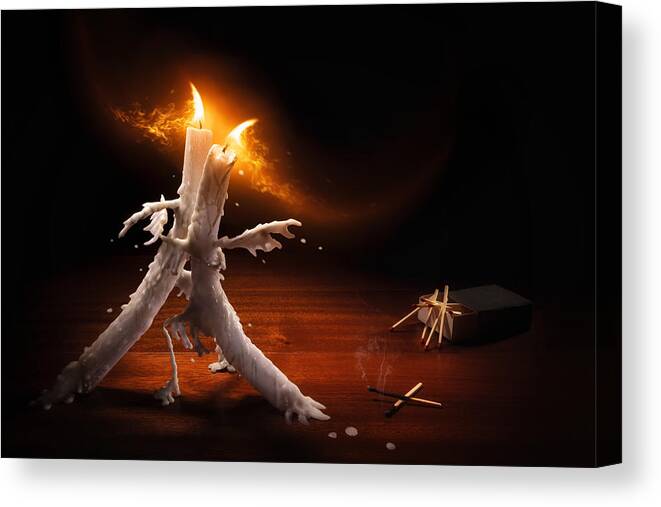 Candles Canvas Print featuring the photograph Candlelight Tango by Christophe Kiciak