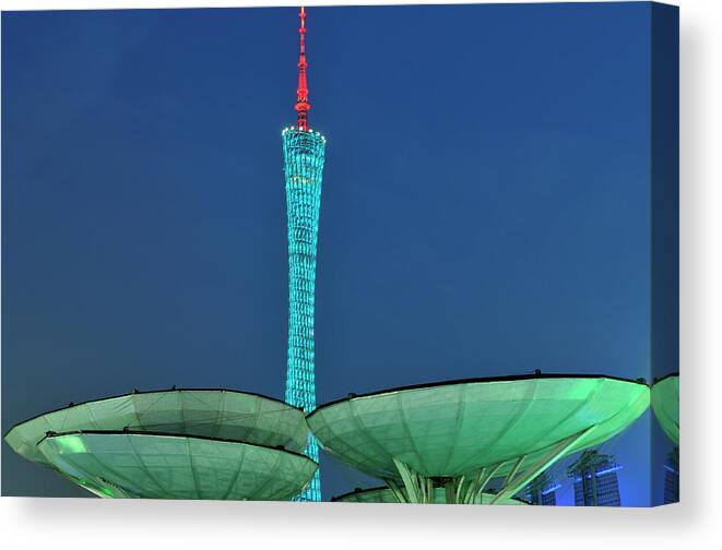 Chinese Culture Canvas Print featuring the photograph Canton Tower by Huang Xin