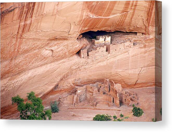White Canvas Print featuring the photograph Canyon de Chelly White House Ruins by Alexandra Till
