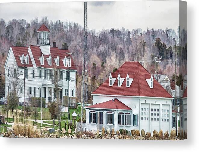 Cape Cod Canvas Print featuring the photograph Cape Cod Canal Coast Guard Station by Constantine Gregory