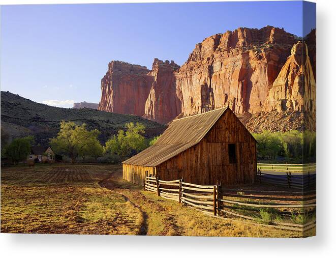 Utah Canvas Print featuring the photograph Capitol Barn by Chad Dutson