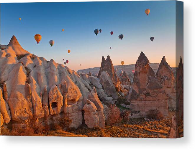 Wind Canvas Print featuring the photograph Cappadocia, Turkey by Benstevens