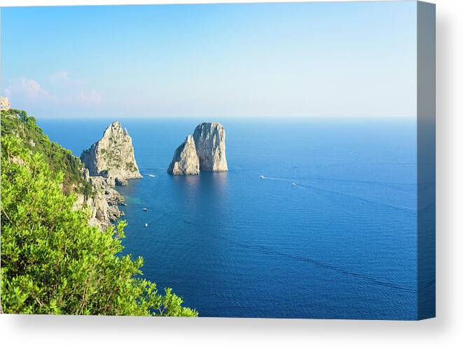 Scenics Canvas Print featuring the photograph Capri Island by Brzozowska