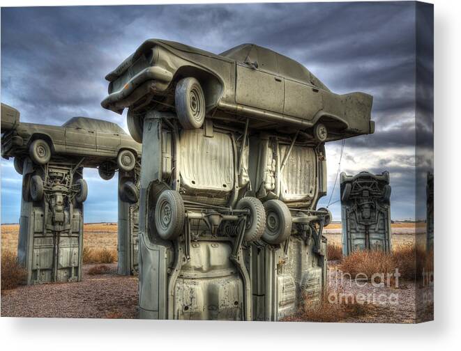 Carhenge Canvas Print featuring the photograph Carhenge Automobile Art 2 by Bob Christopher