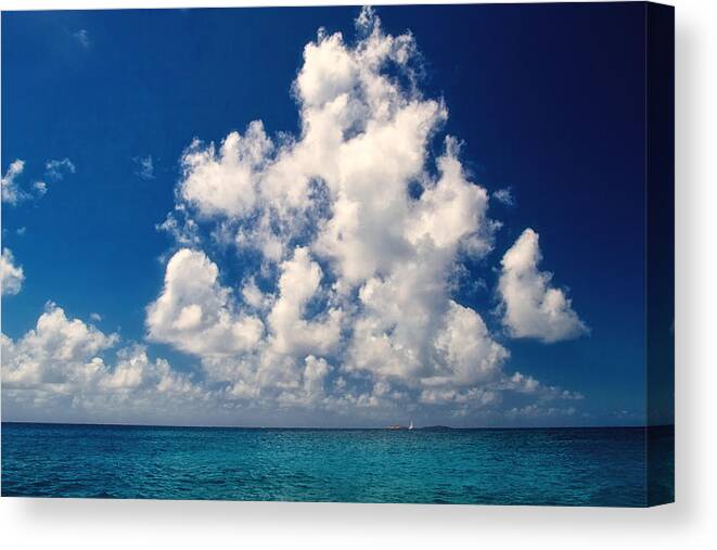 Blue Canvas Print featuring the photograph Caribbean Cloud by Lisa Chorny