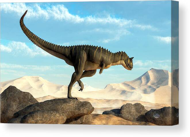 Carnotaurus Canvas Print featuring the digital art Carnotaurus by Daniel Eskridge