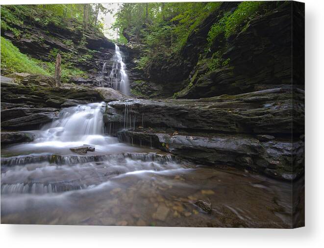 Waterfall Canvas Print featuring the photograph Cascading Falls by Phil Abrams