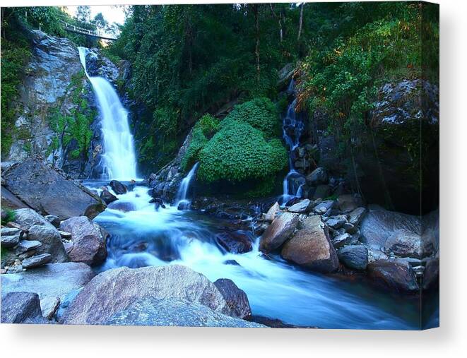 Annapurna Canvas Print featuring the photograph Cascading Water by FireFlux Studios