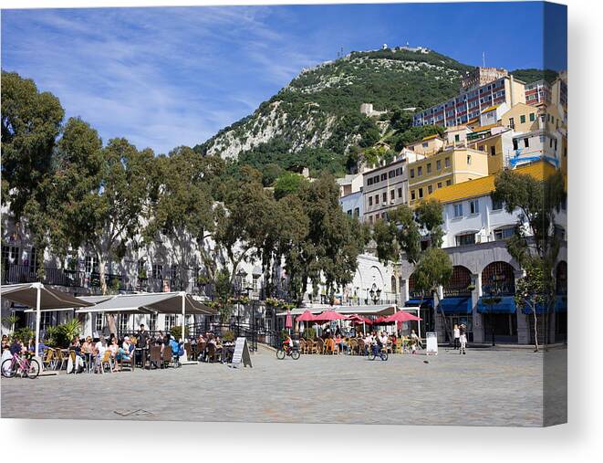 Casemates Canvas Print featuring the photograph Casemates Square in Gibraltar by Artur Bogacki