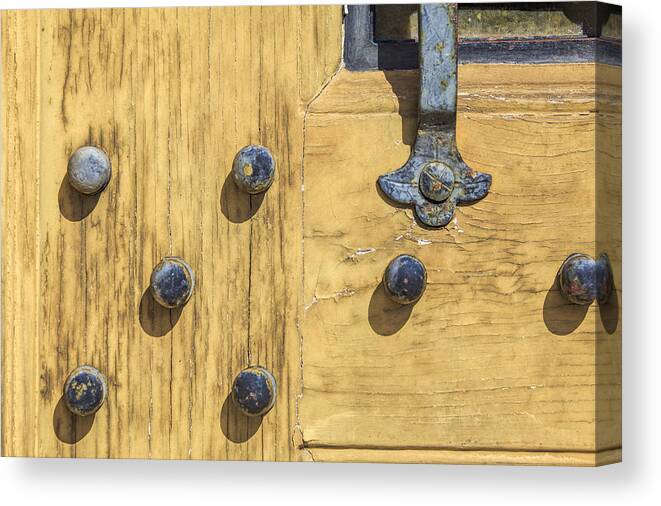 Aged Canvas Print featuring the photograph Castle Door II by David Letts