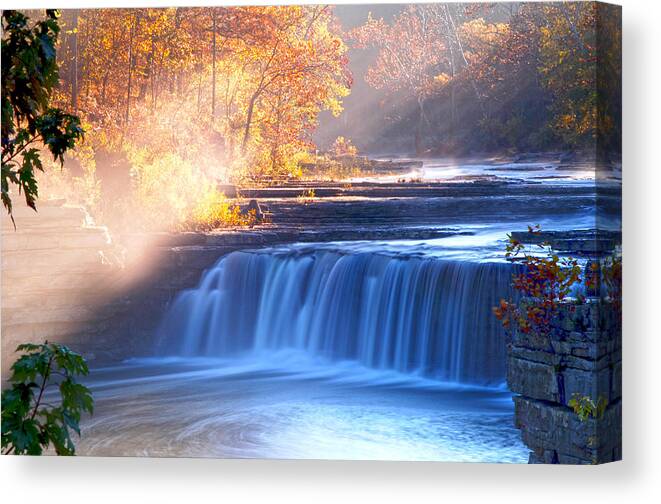 Waterfalls Canvas Print featuring the photograph Cataract Falls Indiana by Randall Branham