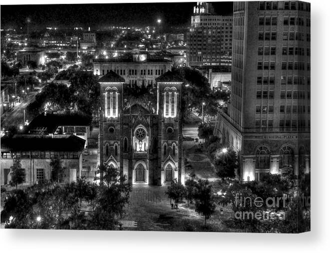Cathedral Canvas Print featuring the photograph Cathedral in San Antonio Texas by Dan Friend