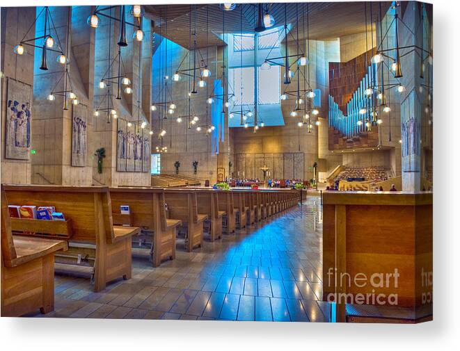 Cathedral Of Our Lady Of The Angels Canvas Print featuring the photograph Cathedral of Our Lady of the Angels Los Angeles by David Zanzinger