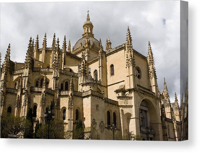 Suckling Pig Canvas Print featuring the photograph Cathedral of Segovia by Lorraine Devon Wilke
