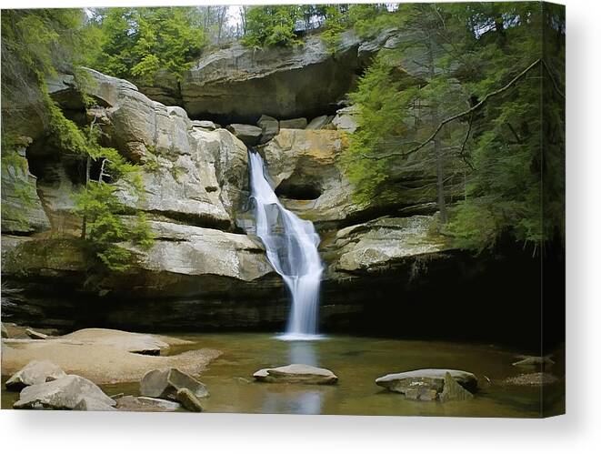 Area Canvas Print featuring the photograph Cedar Falls by Jack R Perry