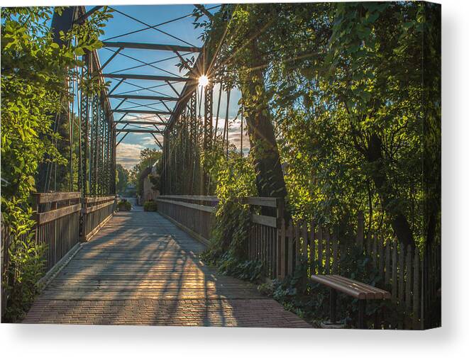 Footbridge Canvas Print featuring the photograph Cedarburg Footbridge by James Meyer