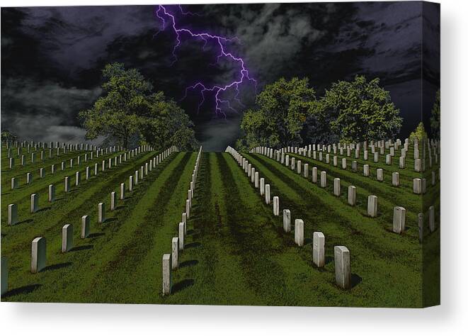 Spooky Canvas Print featuring the photograph Cemetery Spook by Bill and Linda Tiepelman