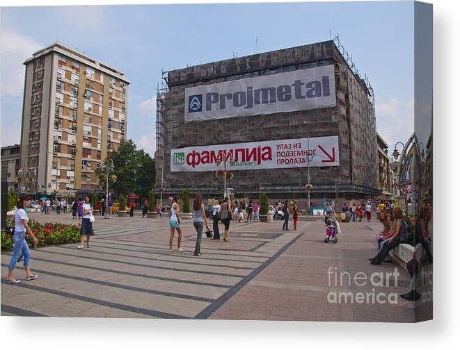 City Of Nis Canvas Print featuring the photograph Centar Nisa - kod Konja by Dejan Jovanovic