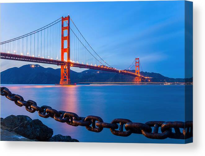 City Canvas Print featuring the photograph Chained by Jonathan Nguyen