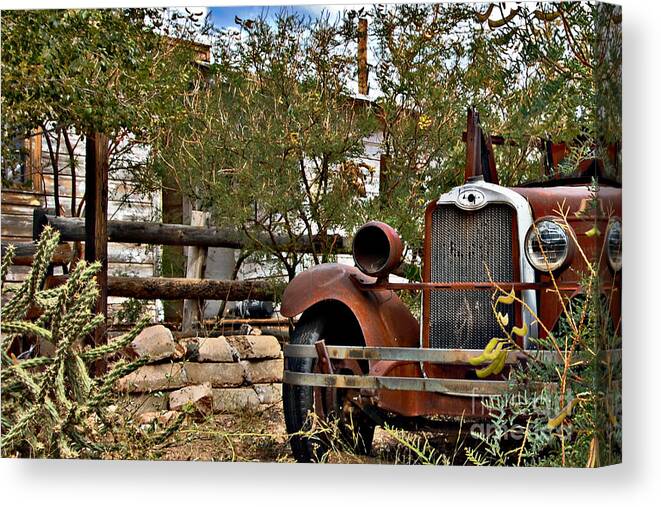 Old Car Canvas Print featuring the photograph Chariot Awaits by Lee Craig