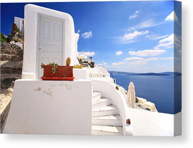Santorini Canvas Print featuring the photograph Charming architecture by Aiolos Greek Collections