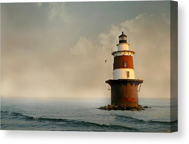 Lighthouse Canvas Print featuring the photograph Chartered Course by Diana Angstadt