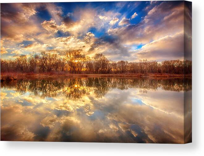 Lake Canvas Print featuring the photograph Chatfield Sunrise by Darren White