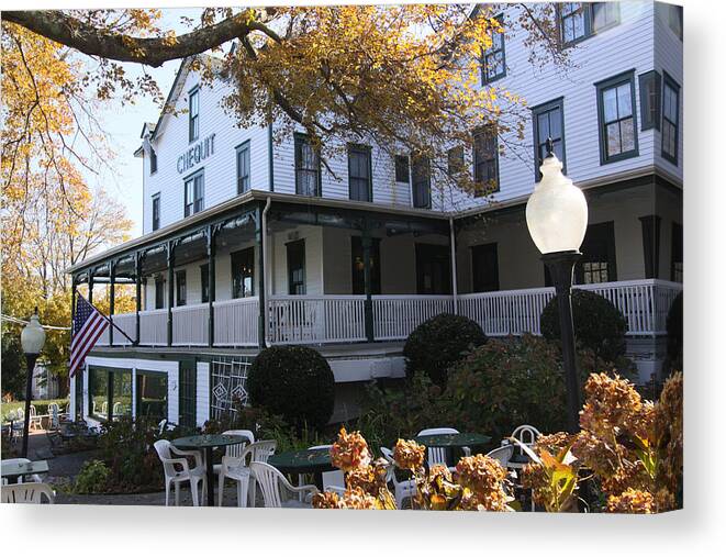 Chequit Inn Restaurant Canvas Print featuring the photograph Chequit Inn Shelter Island New York by Bob Savage