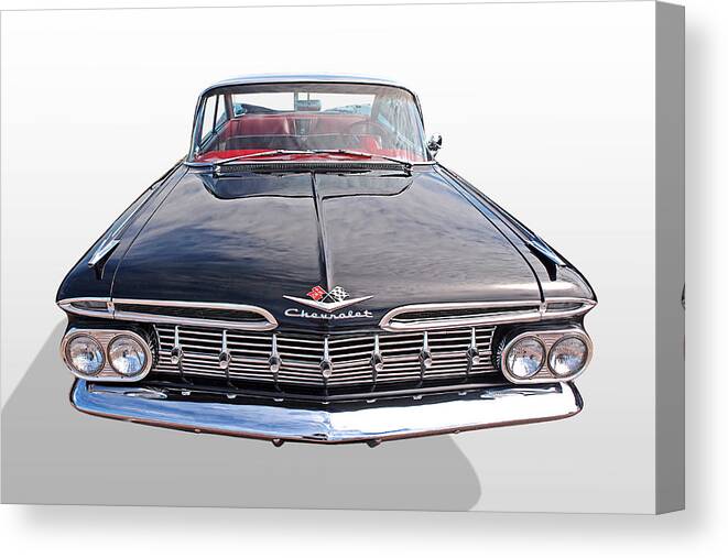 Chevrolet Impala Canvas Print featuring the photograph Chevrolet Impala 1959 Front by Gill Billington