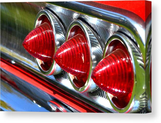 Stoplights Canvas Print featuring the photograph Chevy-1 by Dean Ferreira