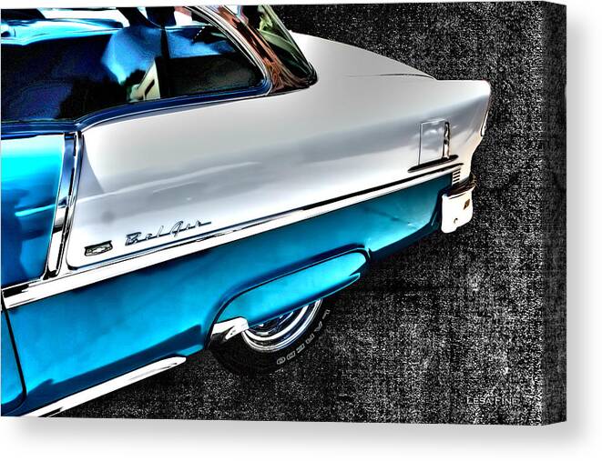 Bel Air Canvas Print featuring the mixed media Chevy Bel Air Art 2 Tone Side View Art 1 by Lesa Fine