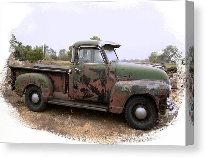 Chevy Canvas Print featuring the photograph Chevy Truck Still Working by Judy Deist