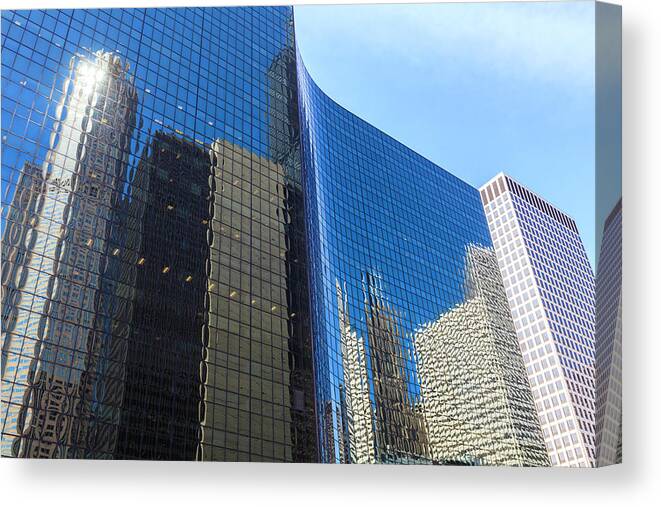 Corporate Business Canvas Print featuring the photograph Chicago High Rise Office Buildings by Fraser Hall
