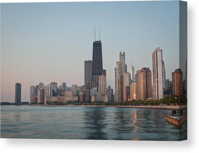 Chicago Canvas Print featuring the photograph Chicago Morning by Steve Gadomski