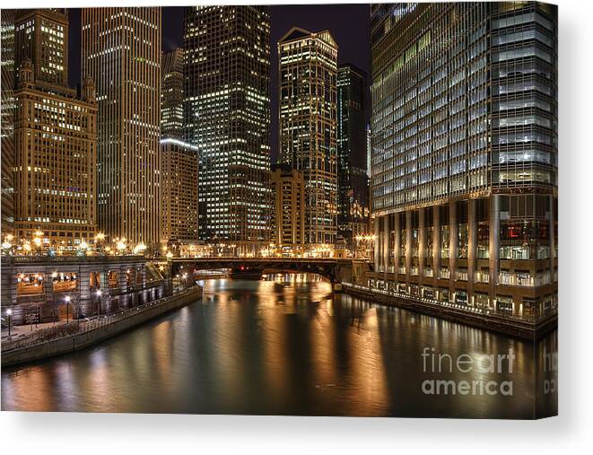 Chicago Canvas Print featuring the photograph Chicago River by Scott Wood