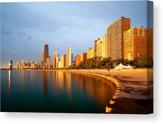 Chicago Canvas Print featuring the photograph Chicago Skyline by Sebastian Musial