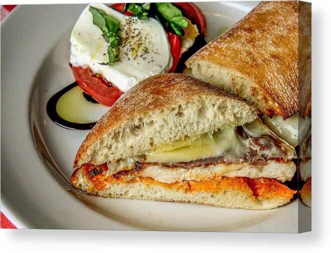 Food Canvas Print featuring the photograph Chicken breast sandwich by Nick Mares