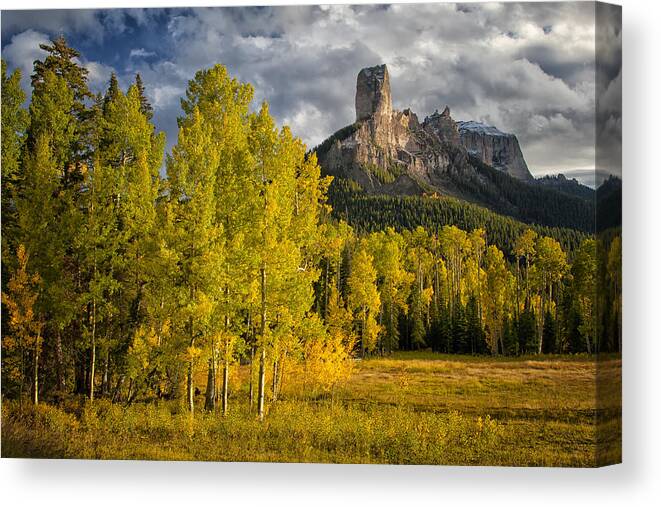 Chimney Rock Canvas Print featuring the photograph Chimney Rock San Juan NF Colorado IMG 9722 by Greg Kluempers