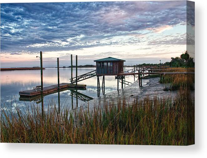 Water Canvas Print featuring the photograph Chisolm Island Docks by Scott Hansen