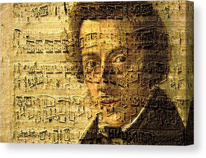 Classical Music Canvas Print featuring the digital art Frederic Chopin by John Vincent Palozzi