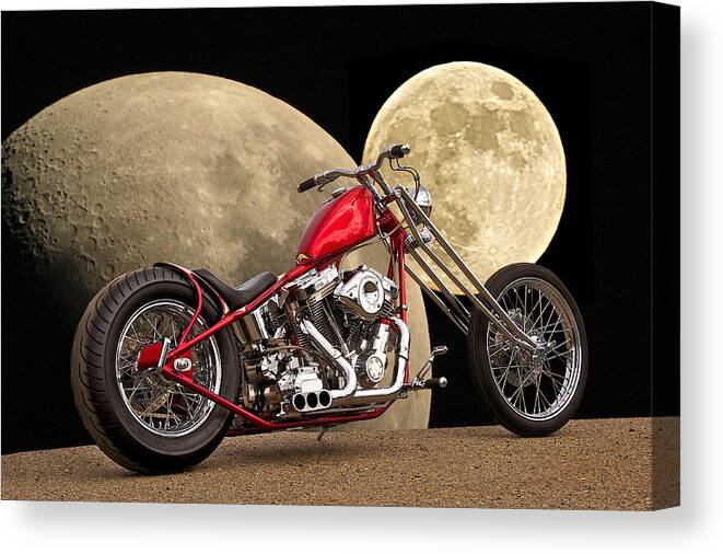 Art Canvas Print featuring the photograph Chopper Two Moons by Dave Koontz